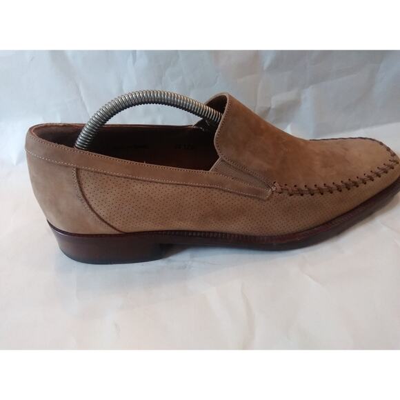 Mens Mezlan Suede Loafers Dress Shoes 9M Color Beige Made In Spain